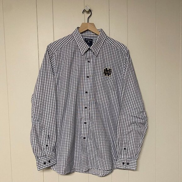 Men's Antigua Notre Dame Fighting Irish Button Down, LARGE - Picture 2 of 7